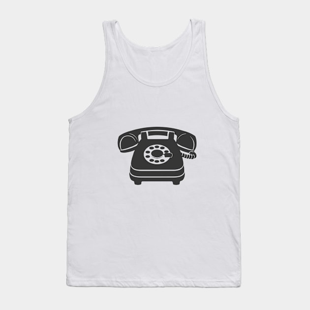 Line art of a Rotary Phone Tank Top by design/you/love